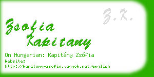 zsofia kapitany business card